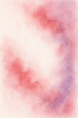 Abstract watercolor painting with soft shades of pink, red, and violet creating a dreamy atmosphere.
