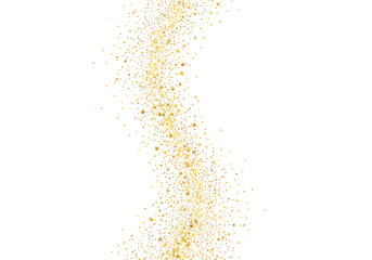 Obraz premium A vertical stream of golden glitter stars isolated on transparent background, creating a magical and festive effect