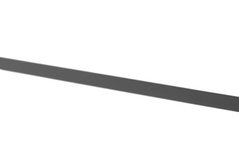 A long, thin, black rectangular strip isolated on transparent background, a simple graphic element