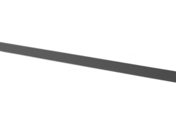 A long, thin, black rectangular strip isolated on transparent background, a simple graphic element