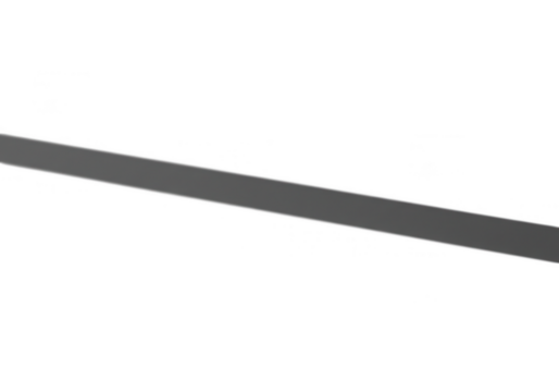 A long, thin, black rectangular strip isolated on transparent background, a simple graphic element
