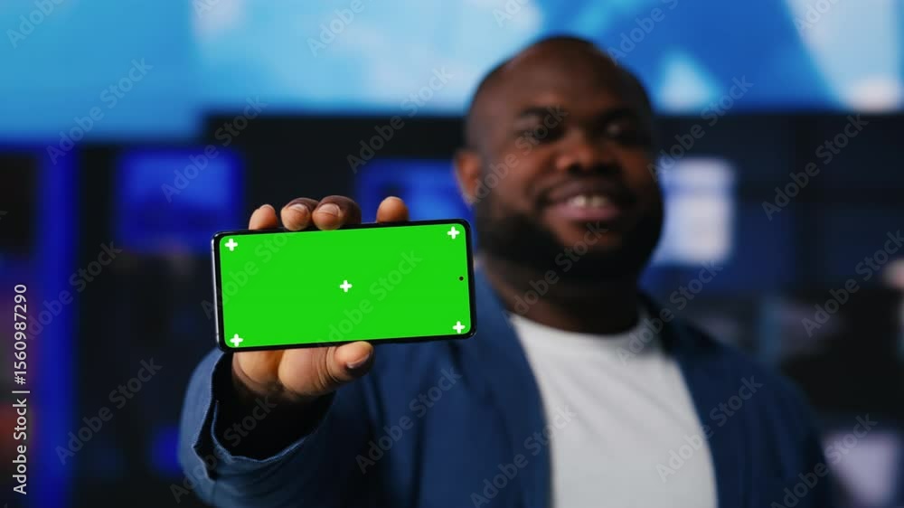 Poster black socials user shows a smartphone with isolated screen, digital system of networks and applicati