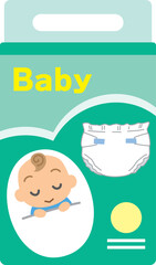 ケースに入っている紙おむつのイメージイラスト