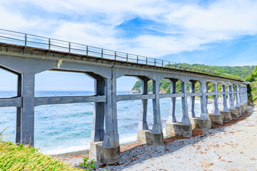 初夏の惣郷川橋梁　山口県阿武郡　Sogogawa Bridge in early summer. Yamaguchi Pref,...