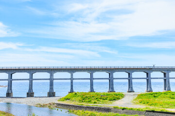 初夏の惣郷川橋梁　山口県阿武郡　Sogogawa Bridge in early summer. Yamaguchi Pref,...