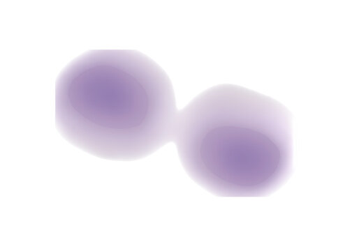 Two abstract purple blobs isolated on transparent background