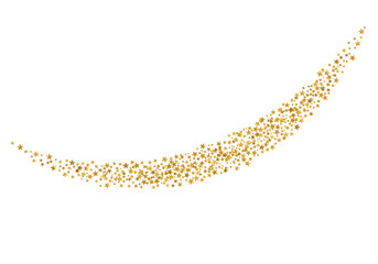 Obraz premium A stream of golden stars sparkles on a transparent background