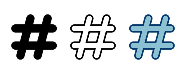 Hashtag icon vector isolated on white background. hashtag vector icon