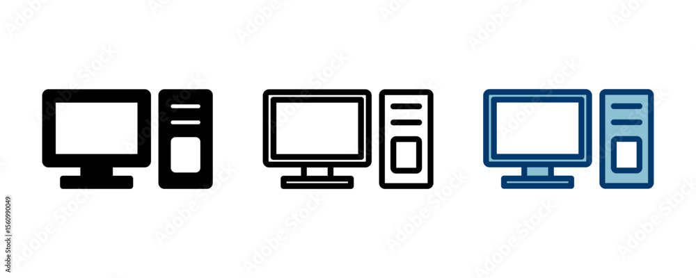 Poster computer icon vector isolated on white background. pc icon vector. computer monitor icon. flat pc sy