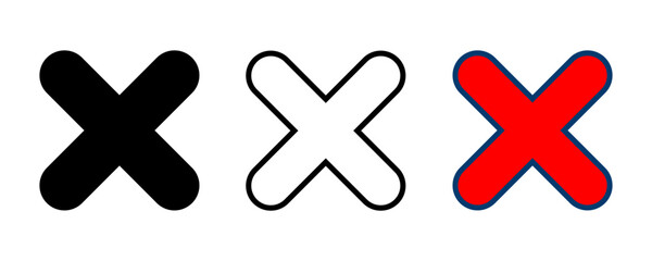 Fototapeta premium Close icon vector isolated on white background. Delete icon. remove, cancel, exit symbol