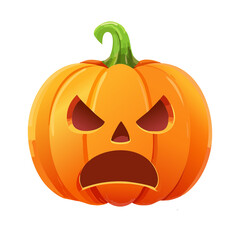 Scary Halloween Jack o' Lantern Character on a Transparent Background