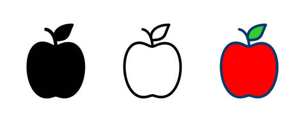 Apple icon vector isolated on white background. Apple vector icon.
