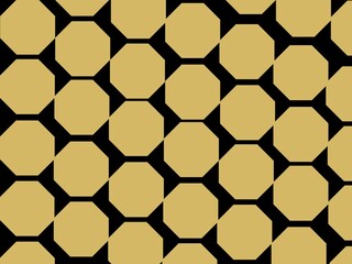 Gold Hexagon Pattern With Black background  For Ceramic,Book Cover,Fashion motif or other 