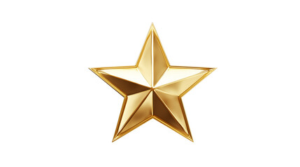 Obraz premium 3D star icon for rating systems, gold tone, elegant style, isolated PNG