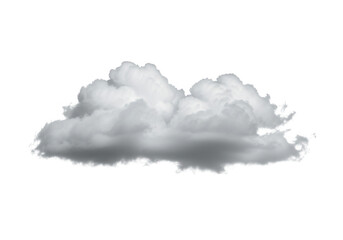 A single fluffy white cloud isolated on transparent background