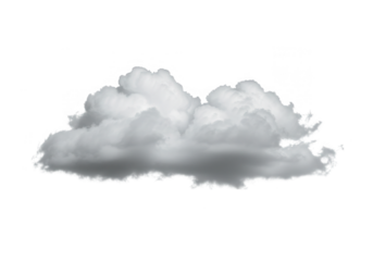 A single fluffy white cloud isolated on transparent background