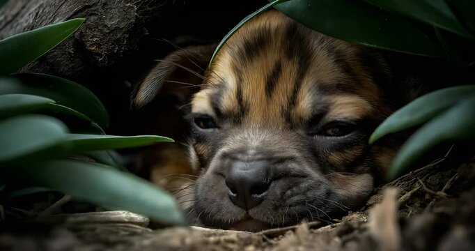 Spiny Puggle in Leaf Nest