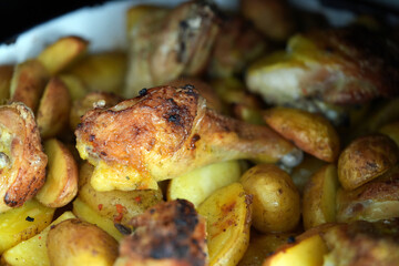 roasted chicken with potatoes