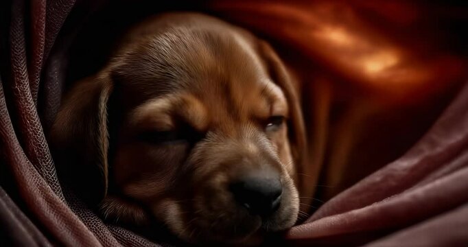 Puggle Sleeps in Pouch