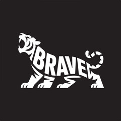 BRAVE Tiger – Striking Minimalist Roaring Tiger Logo