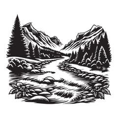 Obraz premium editable river vector