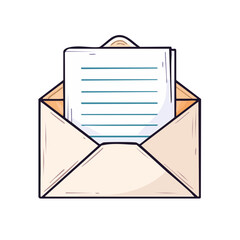 Open envelope with letter illustration