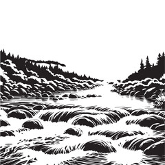 editable river vector