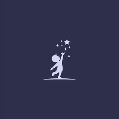 Child reaching for a star logo in hopeful and inspiring style.