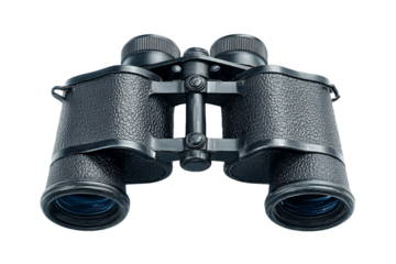 Black Binoculars on Transparent Background, PNG