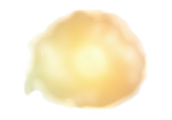 A soft watercolor stain in shades of yellow and orange, isolated on transparent background