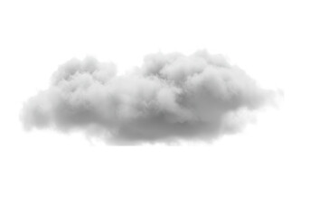 A fluffy white cloud floating serenely, an isolated weather element on transparent background