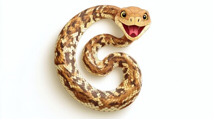 Obraz premium A cartoon illustration of a happy snake with open mouth