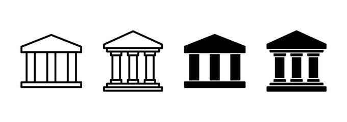 Bank icon vector. Bank sign and symbol, museum, university