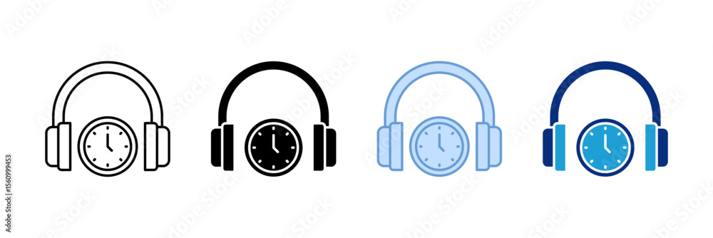 Poster 24 per 7 support icon set multiple style collection