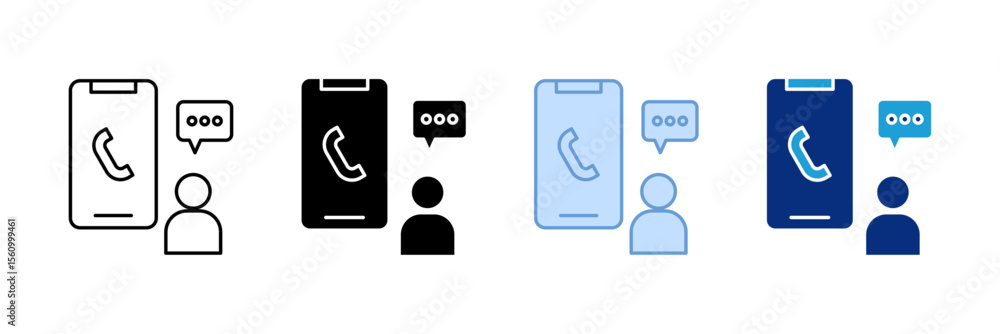 Poster phone call icon set multiple style collection
