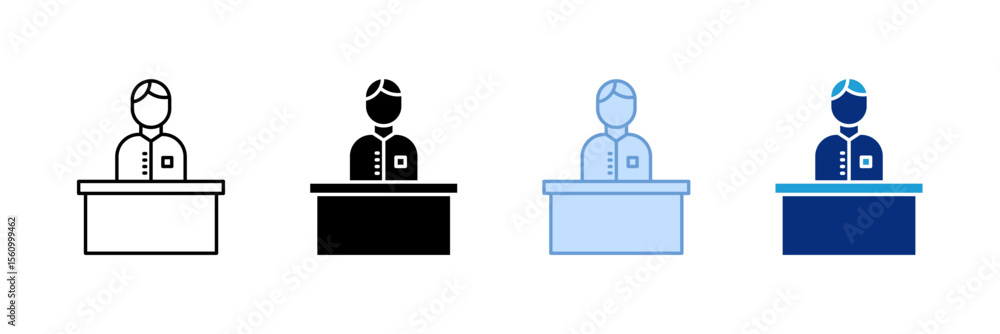 Poster helpdesk icon set multiple style collection