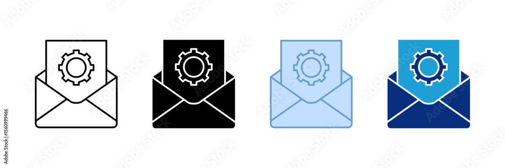 Aufkleber email support icon set multiple style collection
