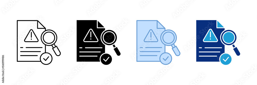 Poster issue resolution icon set multiple style collection