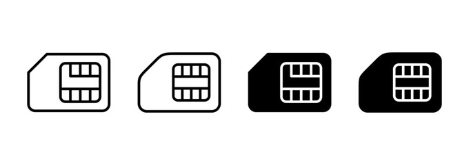 Sim card icon vector. dual sim card sign and symbol