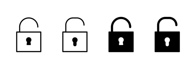 Unlock icon vector. Unlock sign and symbol. unlocked padlock icon