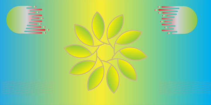 PrintOriginal fractal image with green  flowers. Template with place for inserting your text. Fractal art as background.