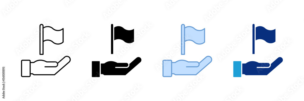 Poster milestone icon set multiple style collection