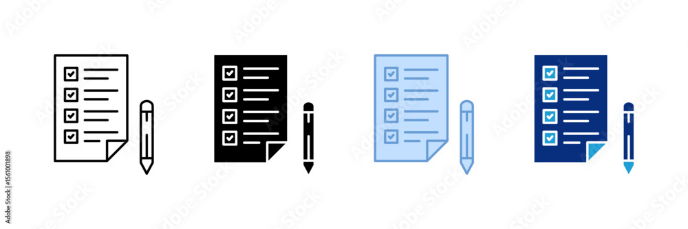 Poster task list icon set multiple style collection