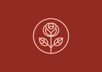 Rose line logo for beauty, romance, or elegant branding style.