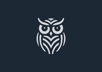 Fierce owl logo for sharp, bold, or night-themed brand concepts.