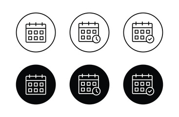 Calendar icon set. Calender symbol vector	