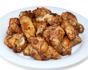 Crispy Fried Chicken Wings on White Plate