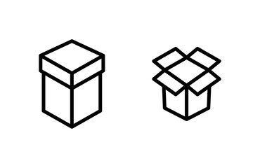 Box icon vector illustration. box sign and symbol, parcel, package