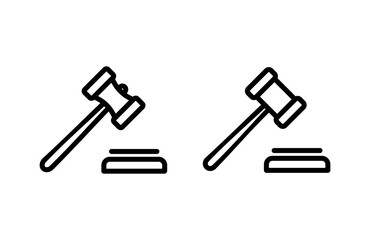 Gavel icon vector illustration. judge gavel sign and symbol. law icon. auction hammer
