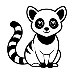 Lemur on white background